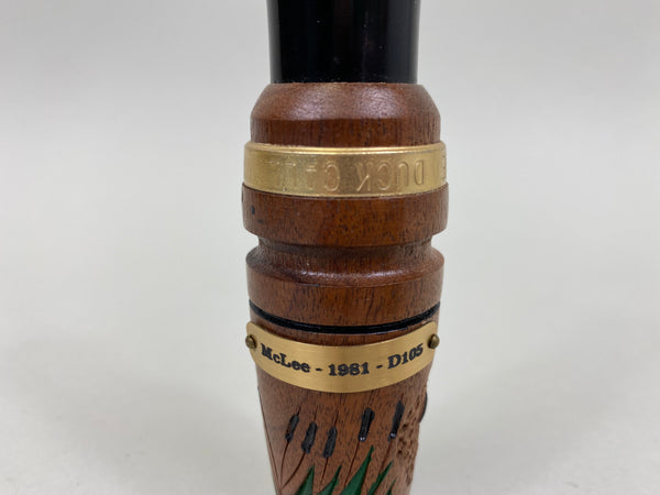 Green Head Adjustable Duck Call with Carved Pintail (#VV2)