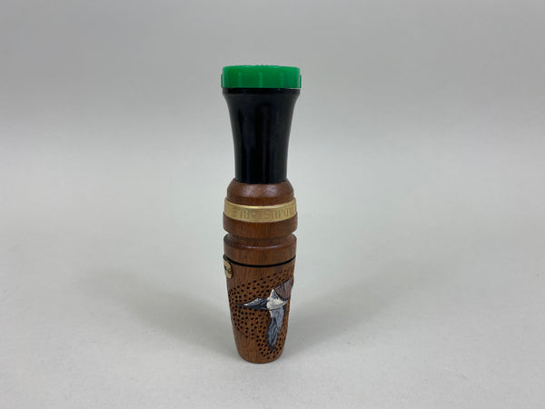 Green Head Adjustable Duck Call with Carved Pintail (#VV2)