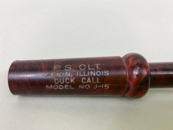 P. S. Olt Duck Call, Model No. J-15, Bakelite (#X61)