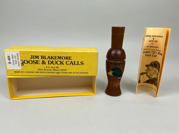 Jim Blakemore Hand Painted Duck Call, Original Box & Paperwork (#X63)
