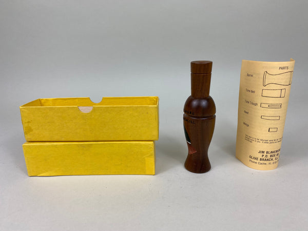 Jim Blakemore Hand Painted Duck Call, Original Box & Paperwork (#X63)