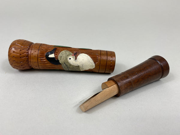 Jack Rinehart Carved Goose Call with Original typed/signed paperwork (#B28)