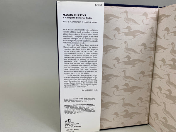 Mason Decoys A Complete Pictorial Guide, Hardcover Book