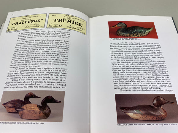 Mason Decoys A Complete Pictorial Guide, Hardcover Book