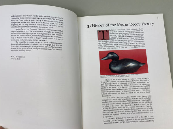 Mason Decoys A Complete Pictorial Guide by Russ J. Goldberger & Alan G. Haid