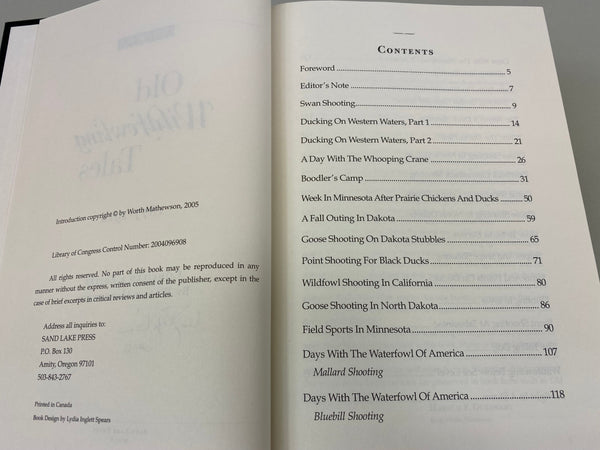 Old Wildfowling Tales 1877-1910 Volume III, by Worth Mathewson