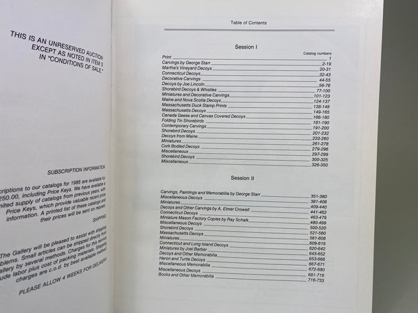 The Rare Decoy Collection of George Ross Starr, Jr., M.D.