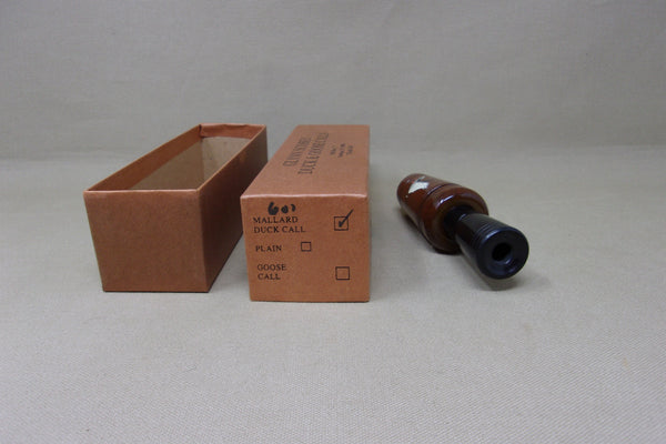 Glynn Scobey Duck Call with Painted Flying Mallard, box and paperwork (#V97)