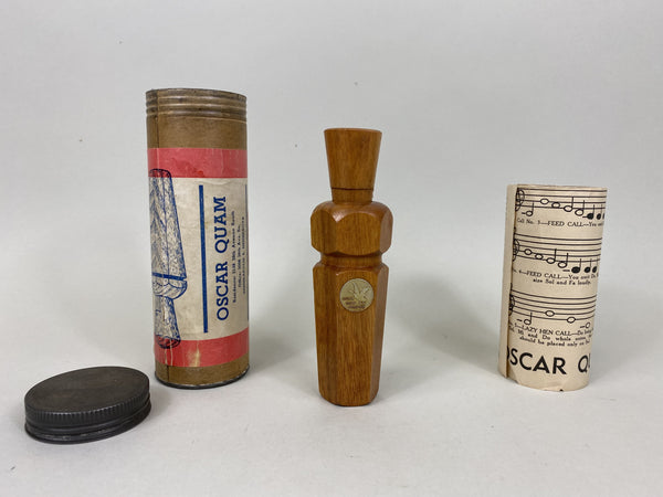 Rare Oscar Quam Octagon Duck Call, Original Tube and Paperwork (#K116)