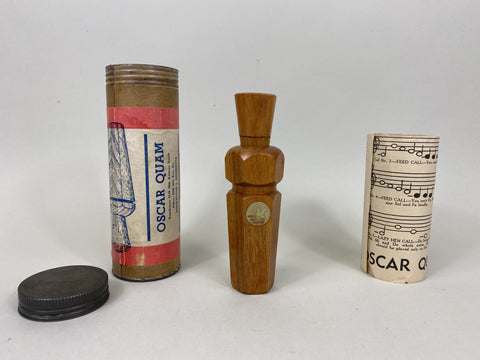 Rare Oscar Quam Octagon Duck Call, Original Tube and Paperwork (#K116)
