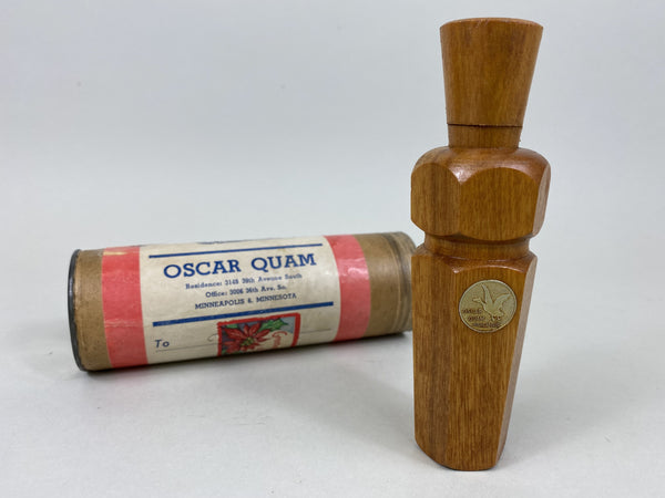 Rare Oscar Quam Octagon Duck Call, Original Tube and Paperwork (#K116)