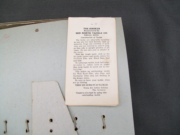 The Kroker Adjustable-Hook (12) in original display. Mid-North Tackle, Wells Minnesota