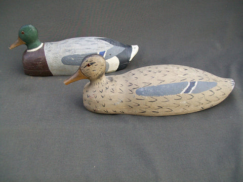 Unusual Wisconsin Mallards, Pair - hollow concave bottoms  (#1339)