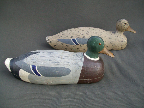 Unusual Wisconsin Mallards, Pair - hollow concave bottoms  (#1339)
