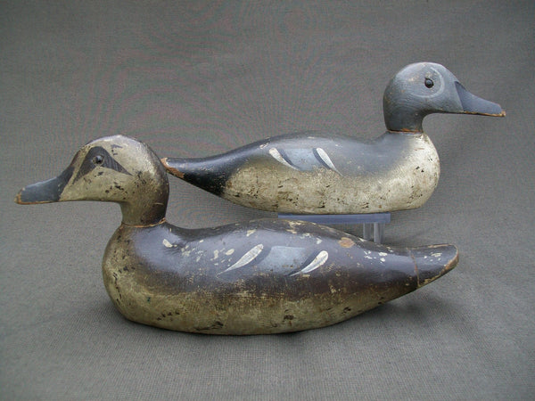 Pratt Company Blue Wing Teal Pair, Working Decoys - Original Paint
