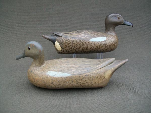 Folky Pair of Blue Wing Teal, Unknown Carver (#1562)