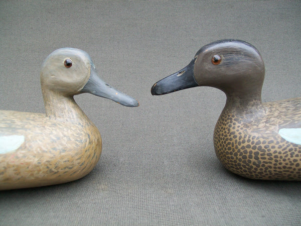 Folky Pair of Blue Wing Teal, Unknown Carver (#1562)