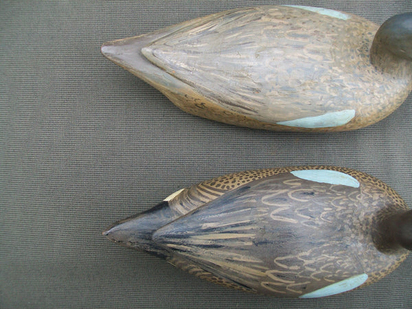 Folky Pair of Blue Wing Teal, Unknown Carver (#1562)