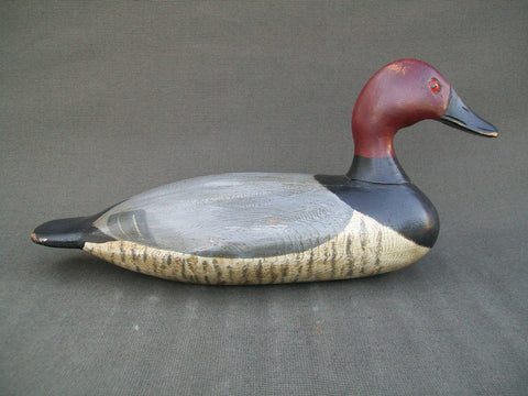 Red Head Drake Solid body Wooden Decoy, Stevens Factory Influence