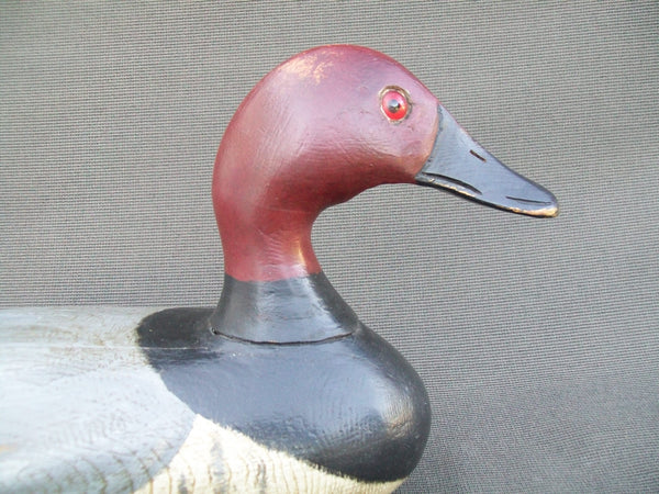 Red Head Drake Solid body Wooden Decoy, Stevens Factory Influence