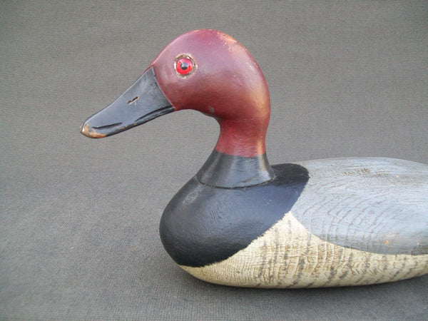 Red Head Drake Solid body Wooden Decoy, Stevens Factory Influence