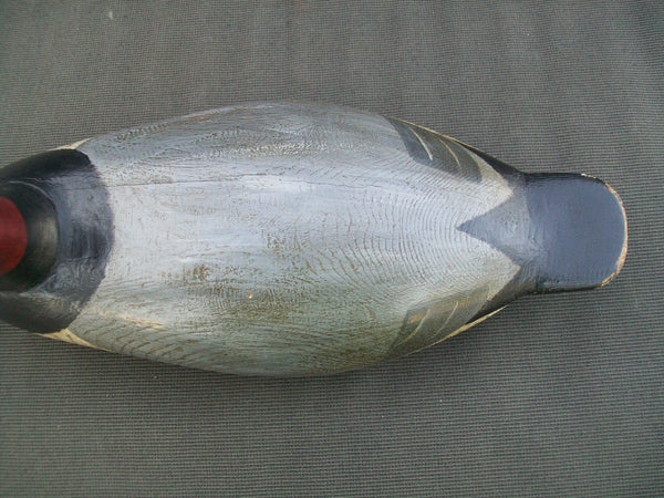 Red Head Drake Solid body Wooden Decoy, Stevens Factory Influence