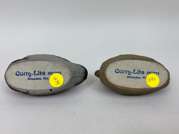 Rare Paper Weights- Carry Lite Salesman Sample Pair with Labels (#1839)