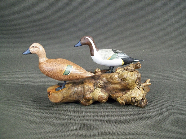 Miniature Standing Pintails on driftwood by Bill Ellena
