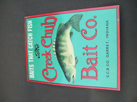 The Creek Chub Bait Co. metal sign