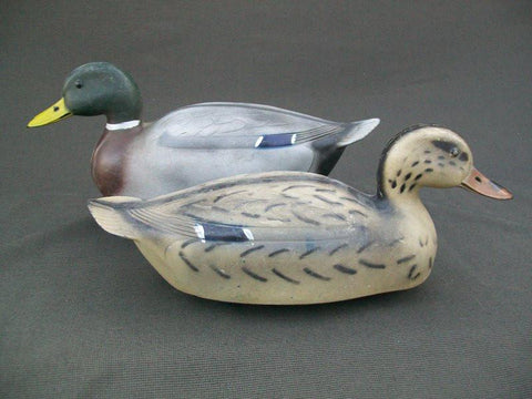Very Early PS Olt Mallards Pair Working Decoys