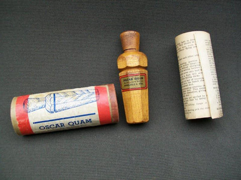 Oscar Quam Duck Call with original tube and paperwork