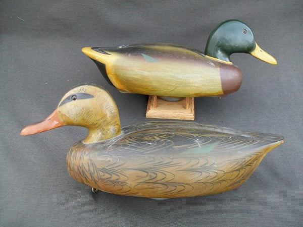 Pair of Working Mallards Made for Abercrombie and Fitch Co by Decoys Unlimited