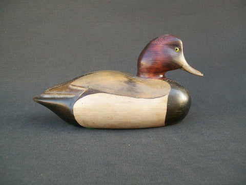 Tom Taber Redhead Wooden Duck Decoy