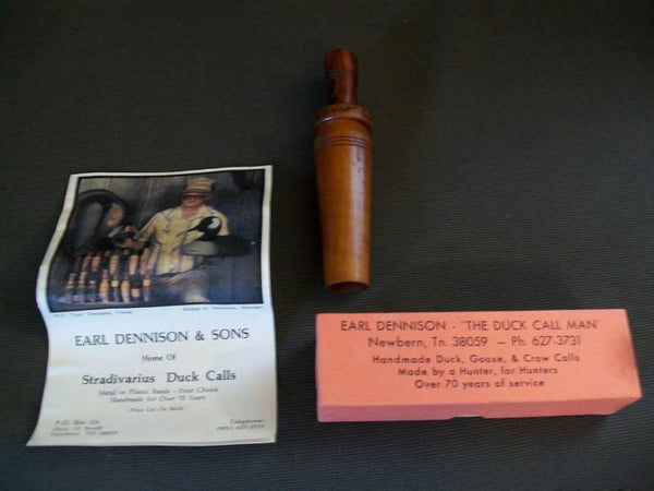 Earl Dennison Duck Call in box with paperwork