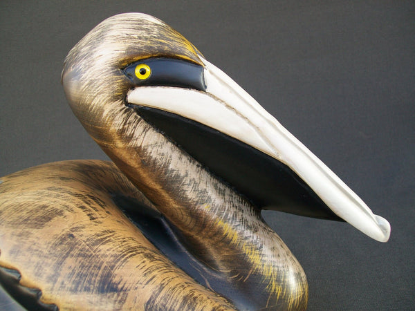 Tom Taber Specialty Series Brown Pelican, Unique decoy, signed