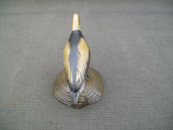 Standing Old Squaw Mini on Hand carved Clam Shell base  (#2387)