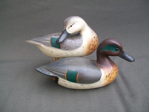 Pair- Robert Weeks Green Wing Teal Original Paint, Excellent Condition
