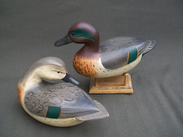 Pair- Robert Weeks Green Wing Teal Original Paint, Excellent Condition