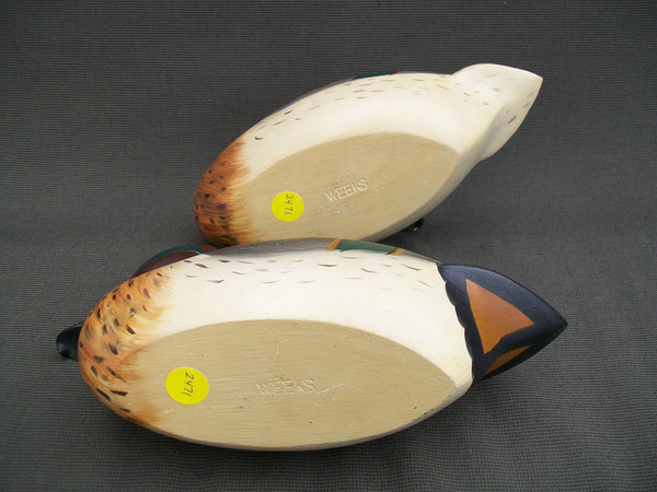 Pair- Robert Weeks Green Wing Teal Original Paint, Excellent Condition