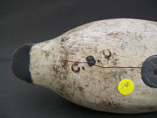 Original Paint Detroit Grade Mason Blue Bill Tack-eye, lead weight, rigging strap.