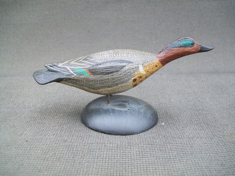 C. W. Waterfield Miniature Green Winged Teal, Crowell Style