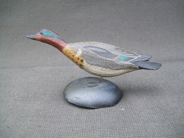 C. W. Waterfield Miniature Green Winged Teal, Crowell Style
