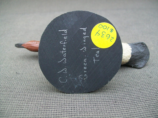 C. W. Waterfield Miniature Green Winged Teal, Crowell Style