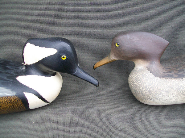 Pair - Virgil Lashbrook Hooded Mergansers, Winter Street Address/Stamp  (#2881)