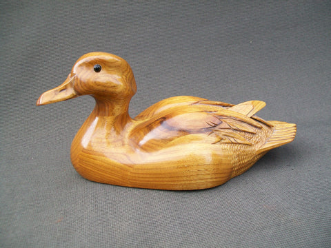 Marv Meyer Carved Wood Duck, Raised Wings