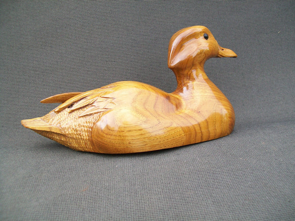 Marv Meyer Carved Wood Duck, Raised Wings