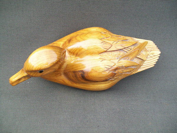 Marv Meyer Carved Wood Duck, Raised Wings
