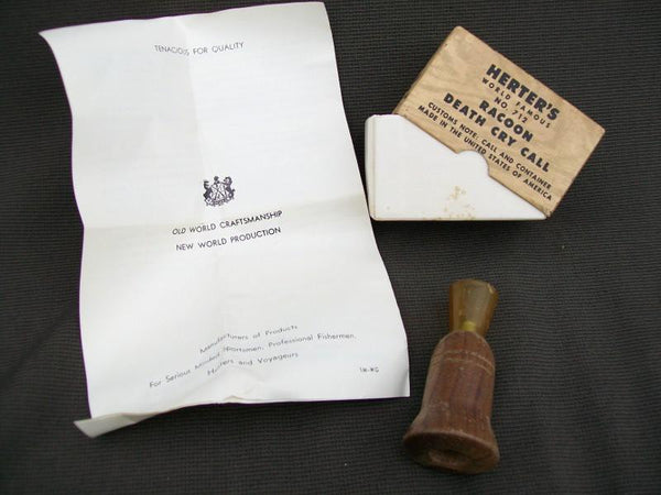 Herters Racoon Death Cry Call #712 with box and papers