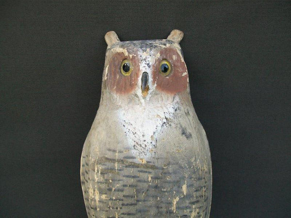 Rare Herters Owl with Dead Crow and Two Standing Crows, Balsa Wood