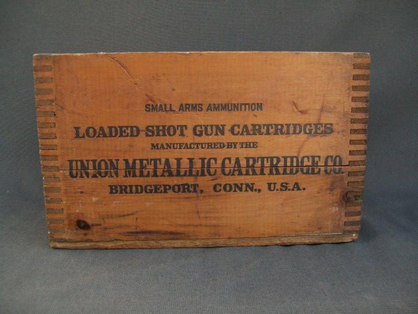 New Club 12GA Union Metallic Cartridge Co Ammo Wooden Dove tailed Crate